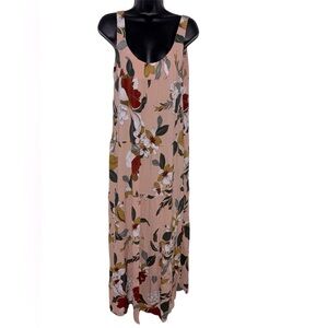 My Danielle Floral Sleeveless Maxi Boho Dress - Multicolor with Leaves EUC